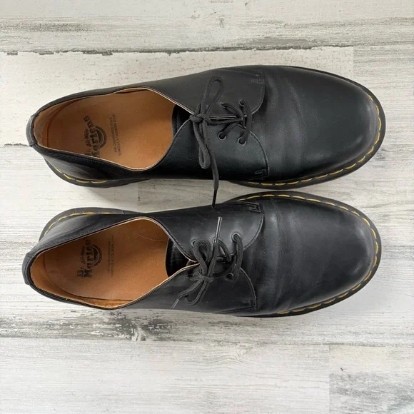 Dr. Martens Men’s Size 13 Lace Up Smooth Leather Oxford Shoes In Black